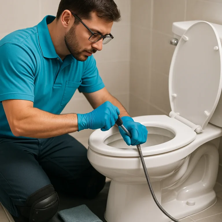 Clogged toilet repair